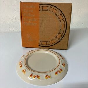 Candy Corn Pillar Candle Holder - Cream and Orange